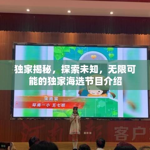 独家揭秘，探索未知，无限可能的独家海选节目介绍
