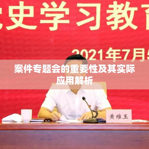 案件专题会的重要性及其实际应用解析
